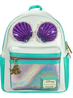 Loungefly Disney The Little Mermaid Ariel Costume Faux Leather Backpack + Plush